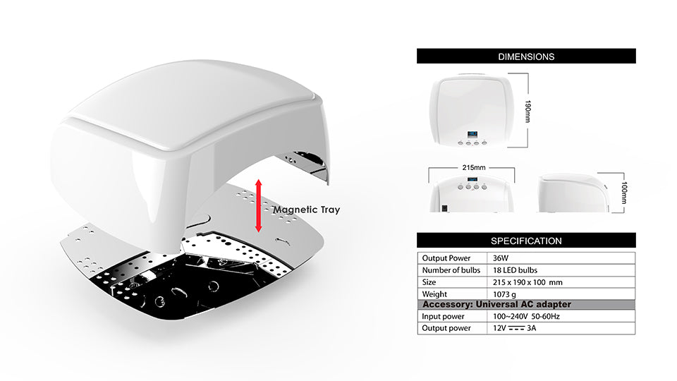 Lámpara profesional UV/LED hibrida Strongnails version con cable