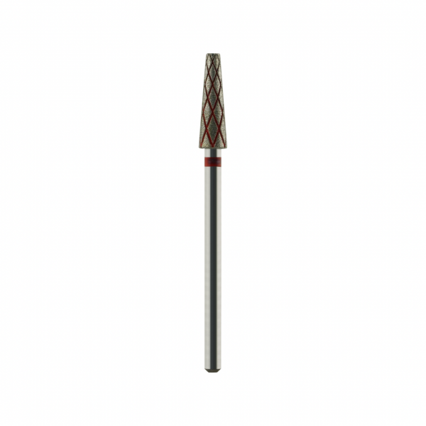 Fresa rusa cónica diamantada 0.40 cooling groove roja