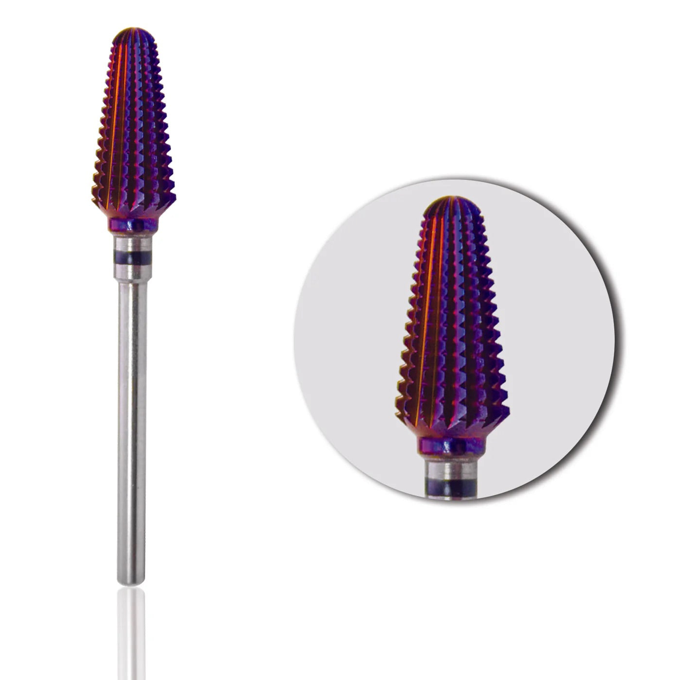 Fresa tornado morado 7.0 mm para devastar acrílico y polygel